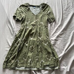Old Navy Green Floral Women's Dress